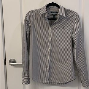 Black and White Stripped Ralph Lauren Button Up